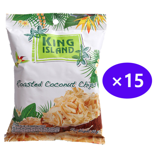 킹아일랜드 구운 오리지널 코코넛칩 50g 15봉-코코넛함량 94.97%