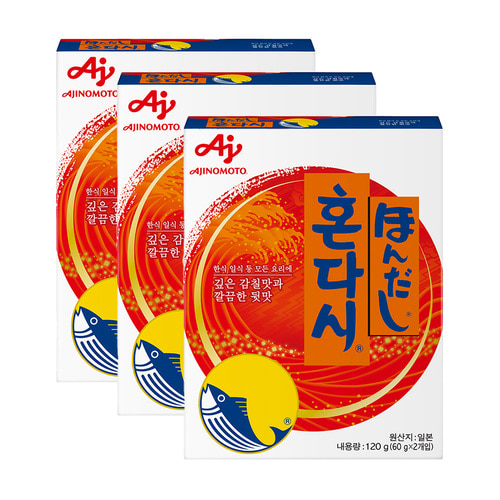 아지노모도 혼다시 120g 3개-가다랑어 감칠맛 조미료 일본 조미료